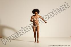 Underwear Gymnastic poses Woman Black Moving poses Slim medium brown Dynamic poses Academic